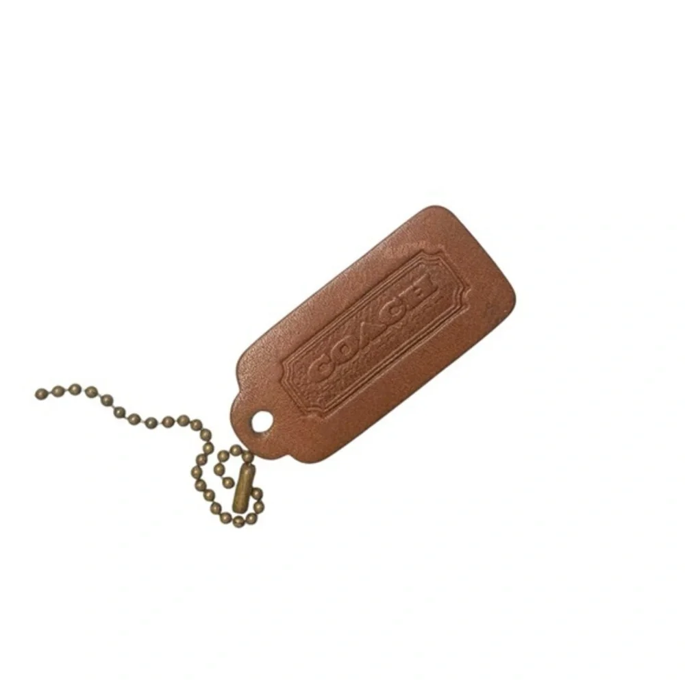 Coach vintage one sided tan leather hangtag hang tag replacement